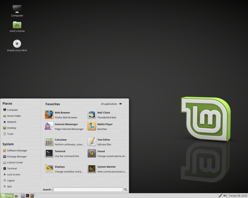 Linux Mint desktop